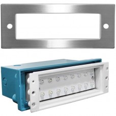 Φωτιστικό Χωνευτό Ορθογώνιο LED 1W 230V 3100K Θερμό Φως Αλουμινίου Inox 9612 IP54